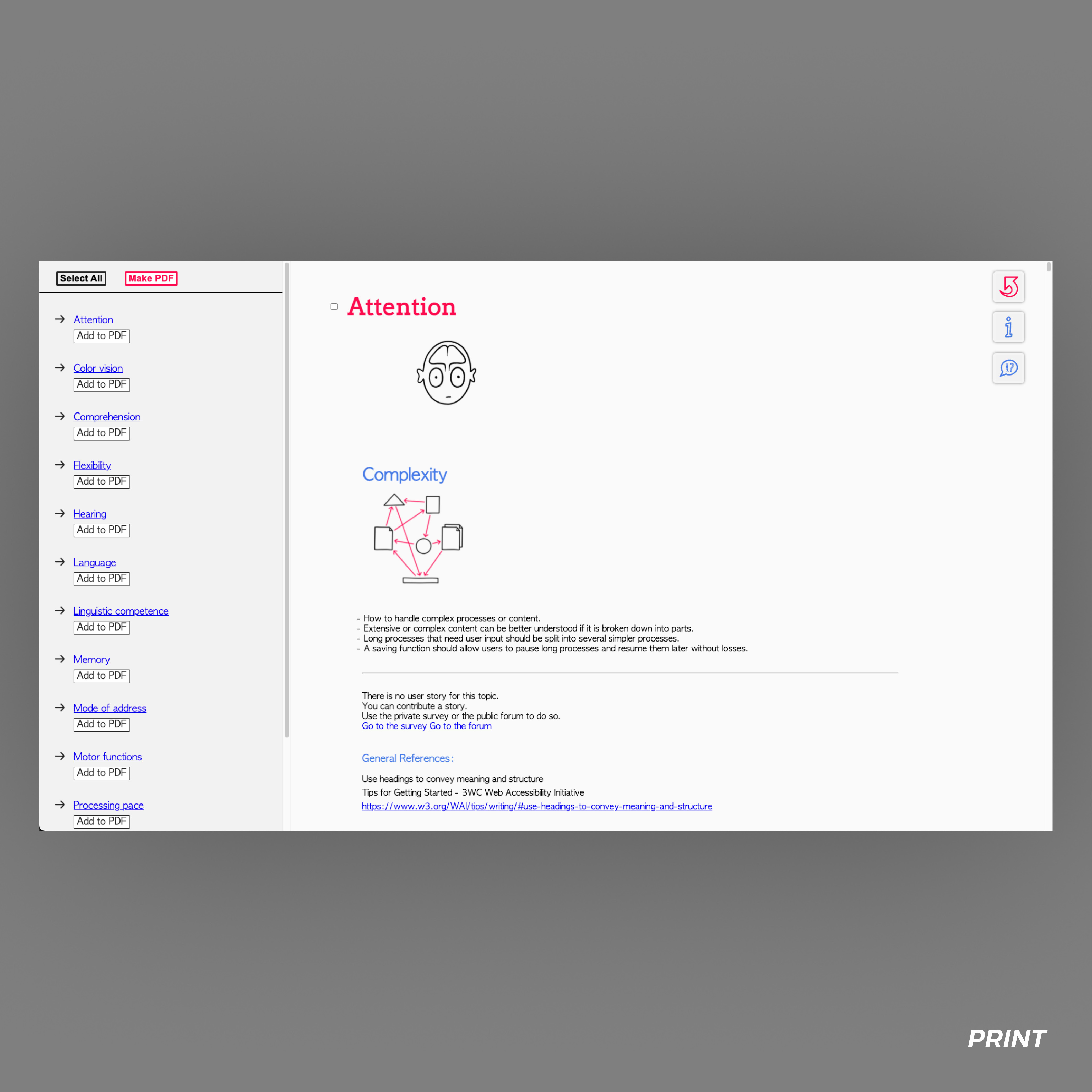 A screenshot of the Make PDF interface.