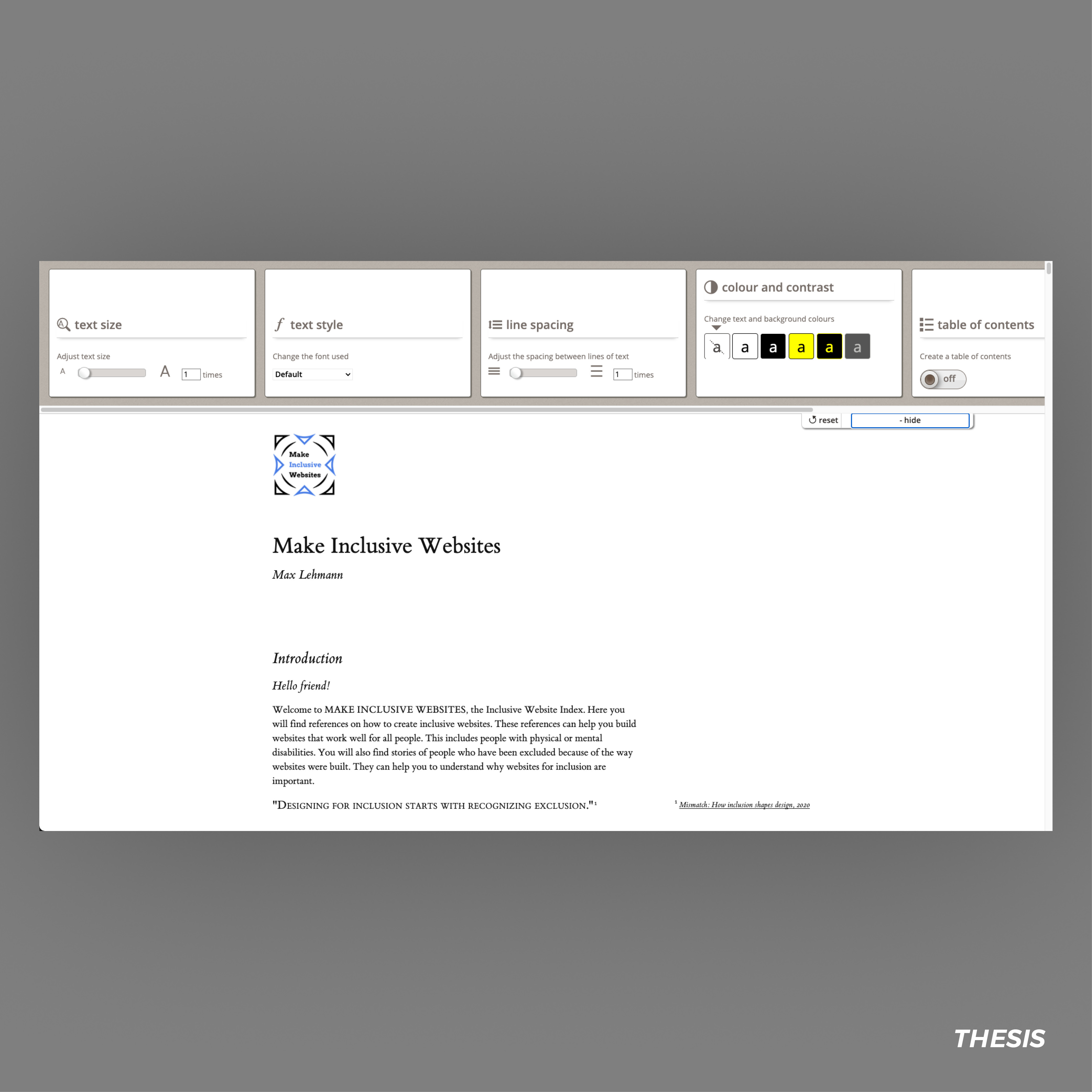 A screenshot of the online version of my thesis.