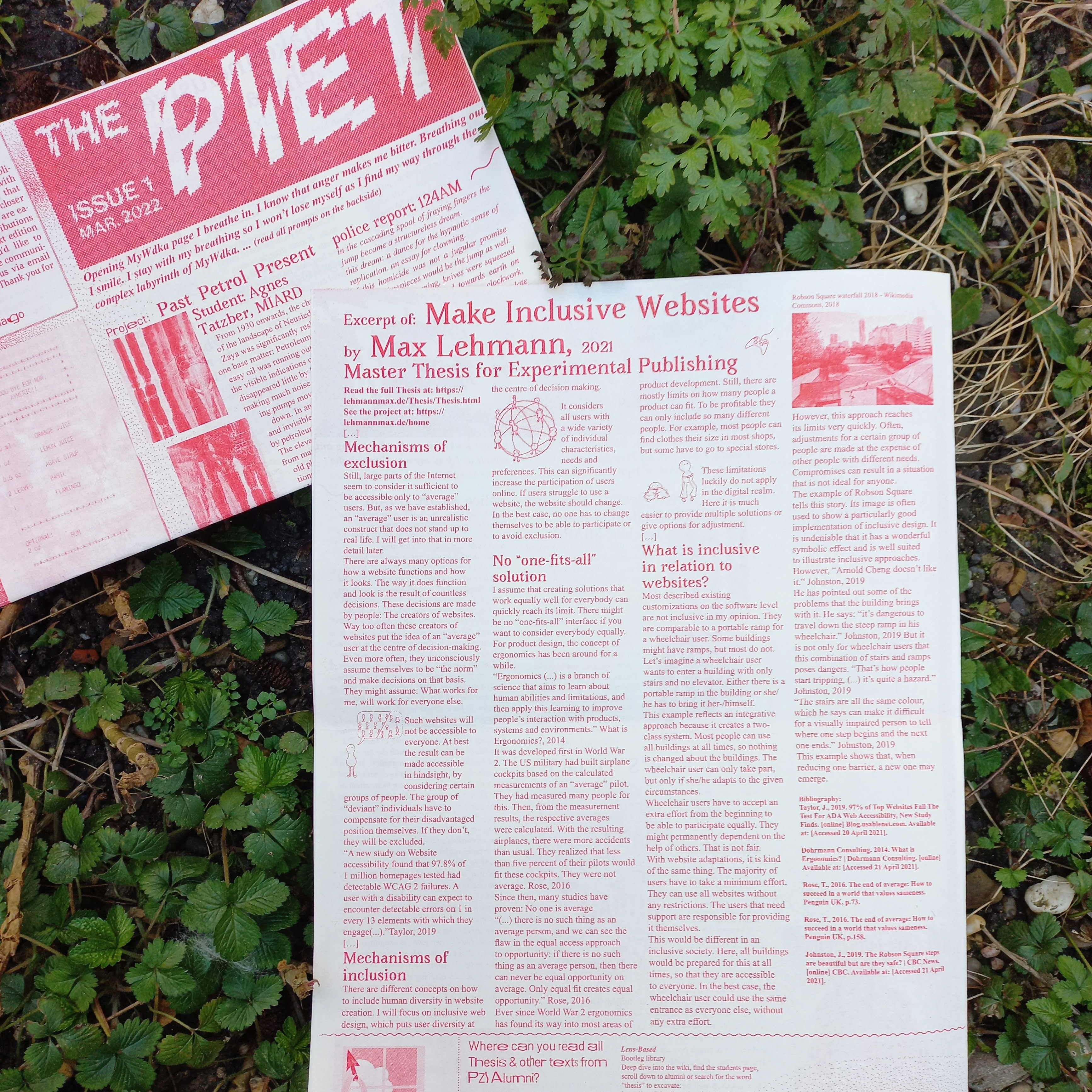An excerpt of my thesis published in the newspaper of the Piet Zwart Institute 'THE PIET'.